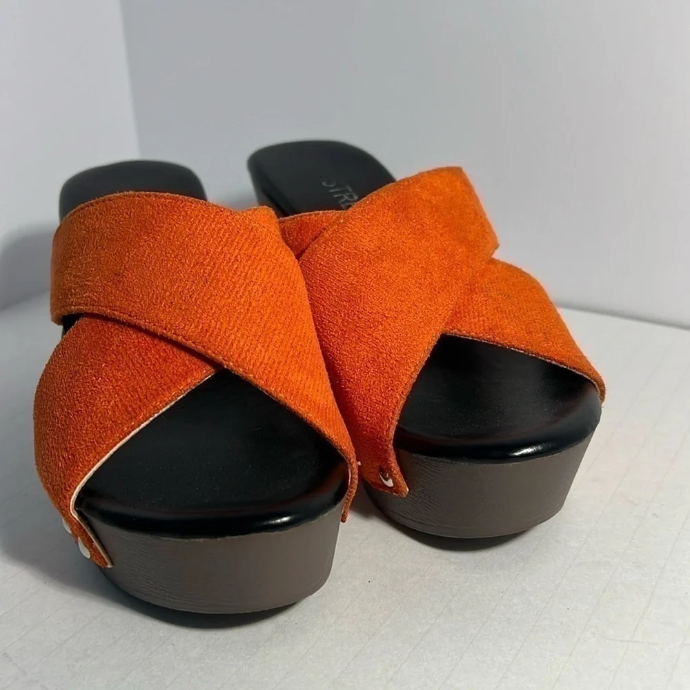 👡Nstree plataform shoes saude orange size 8 lightweight comfortable bright